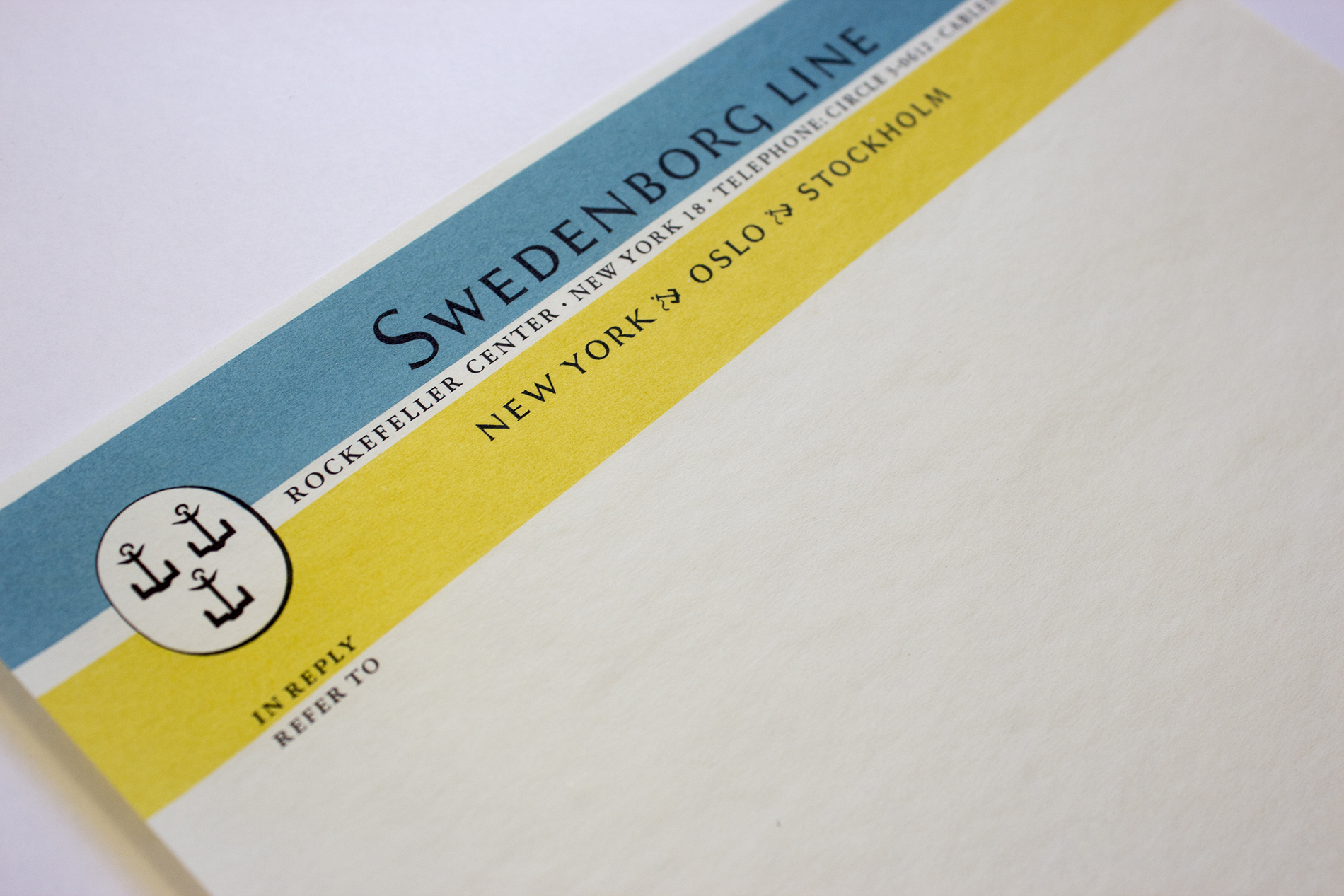 Close-up of one letterhead sample