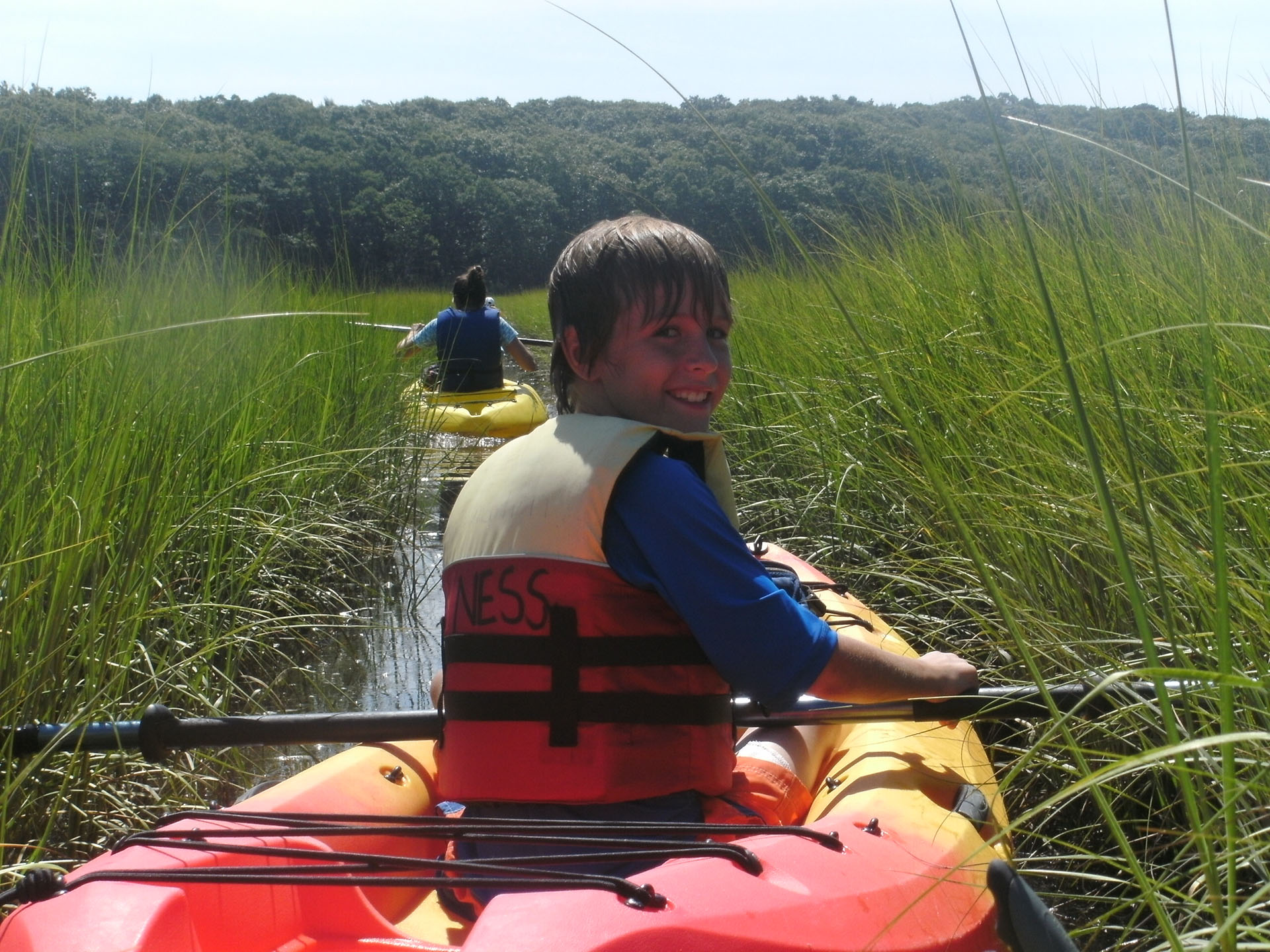 Candid shot of kayakers