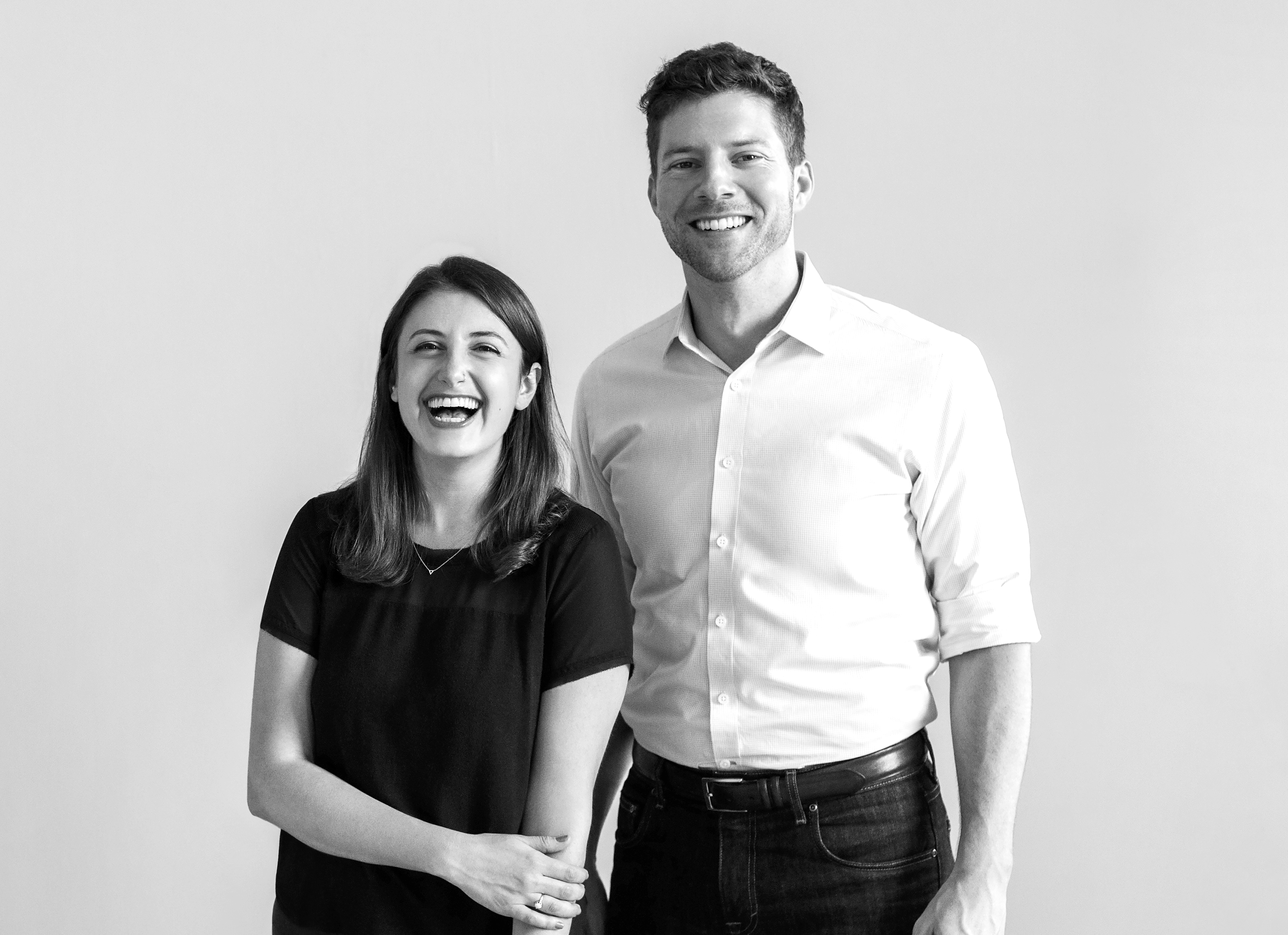 Black and white photo of Greetabl founders