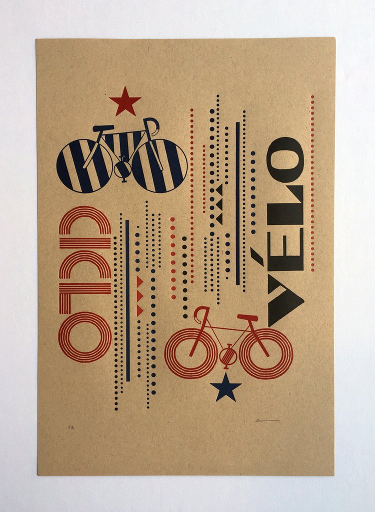 Print from the permanent collection themed around bicycles