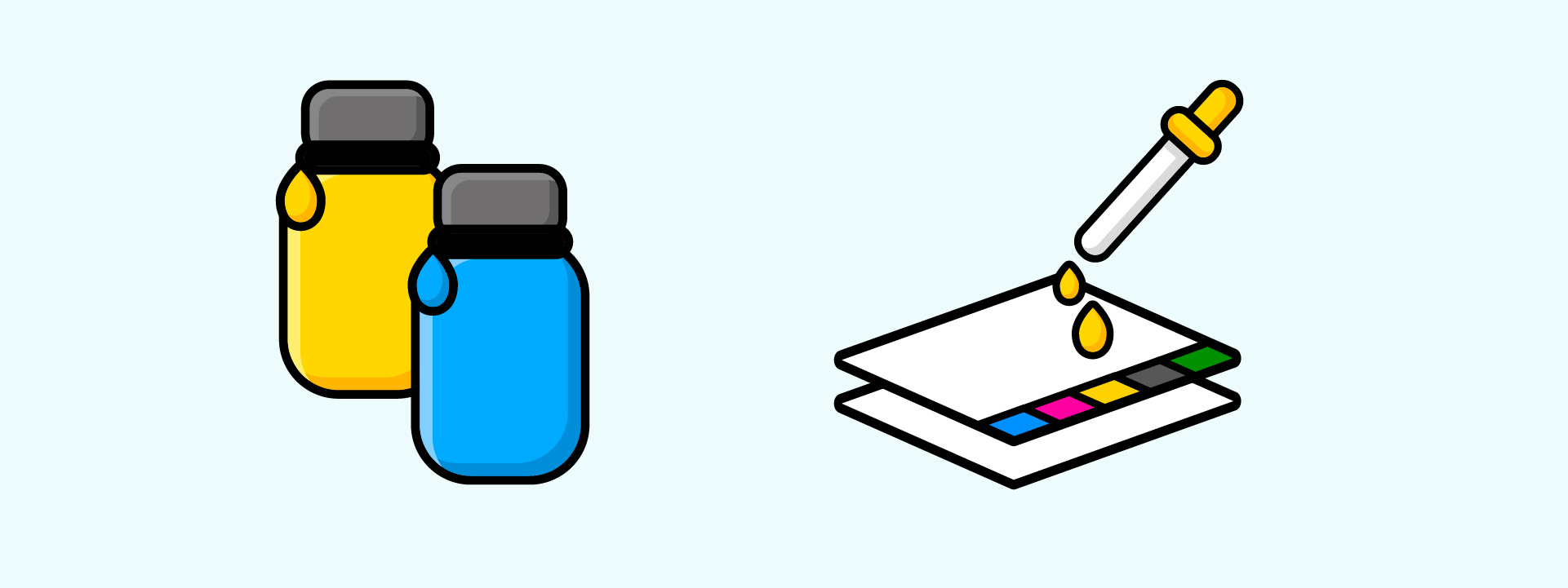 illustration of ink and an eyedropper