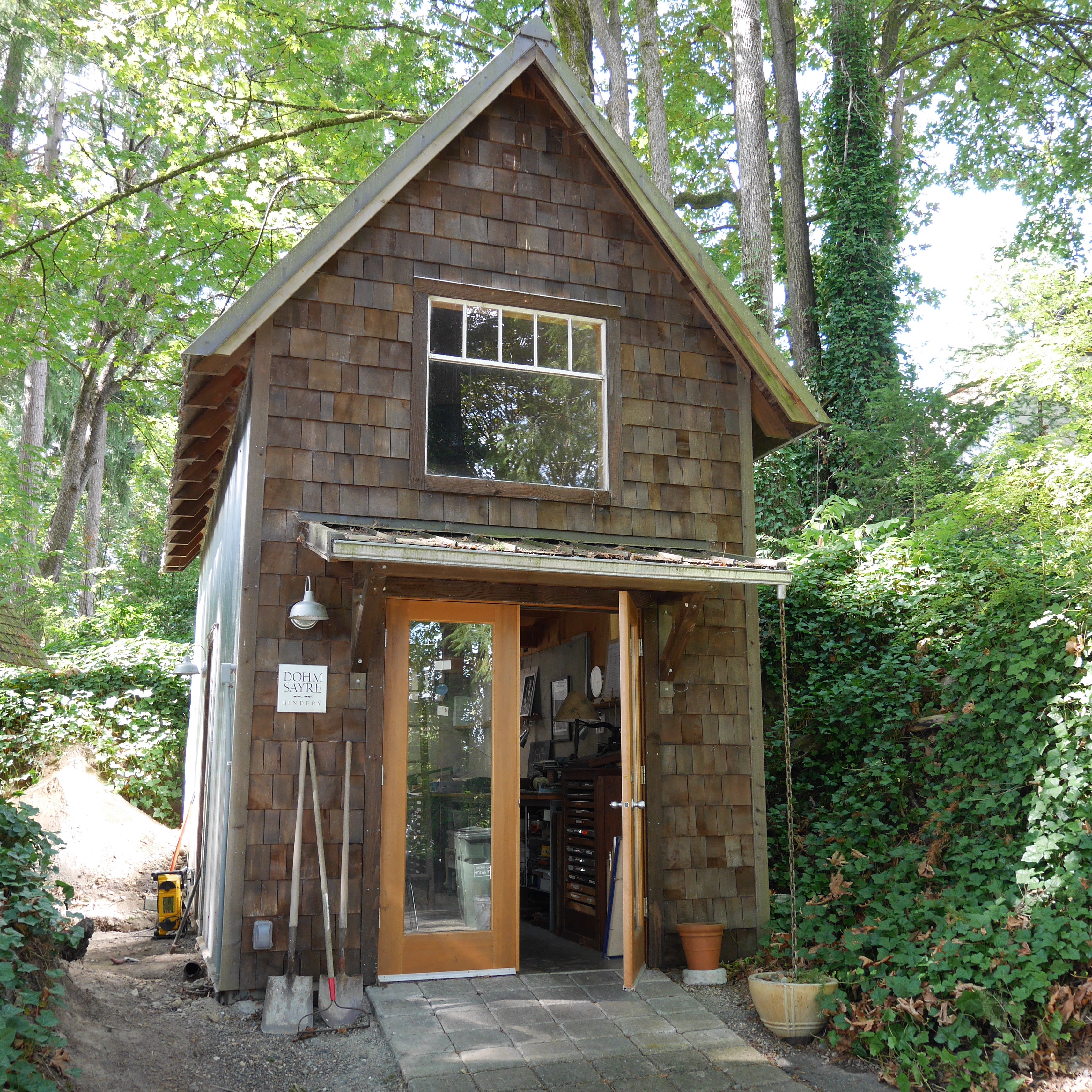 Outside view of the bindery at The Sherwood Press