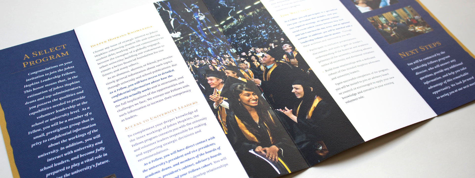 Johns Hopkins leadership program brochure unfolded