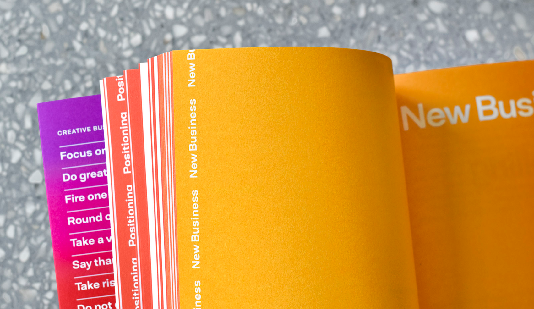 Close-up of the brightly-printed pages in Brutally Honest