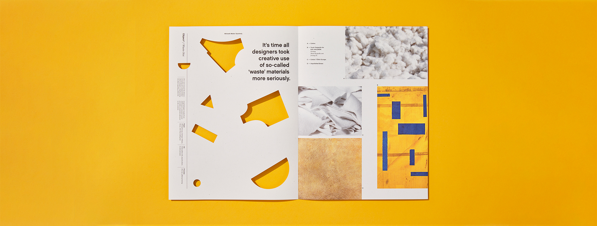 Waste Not maker quarterly article on a yellow backdrop
