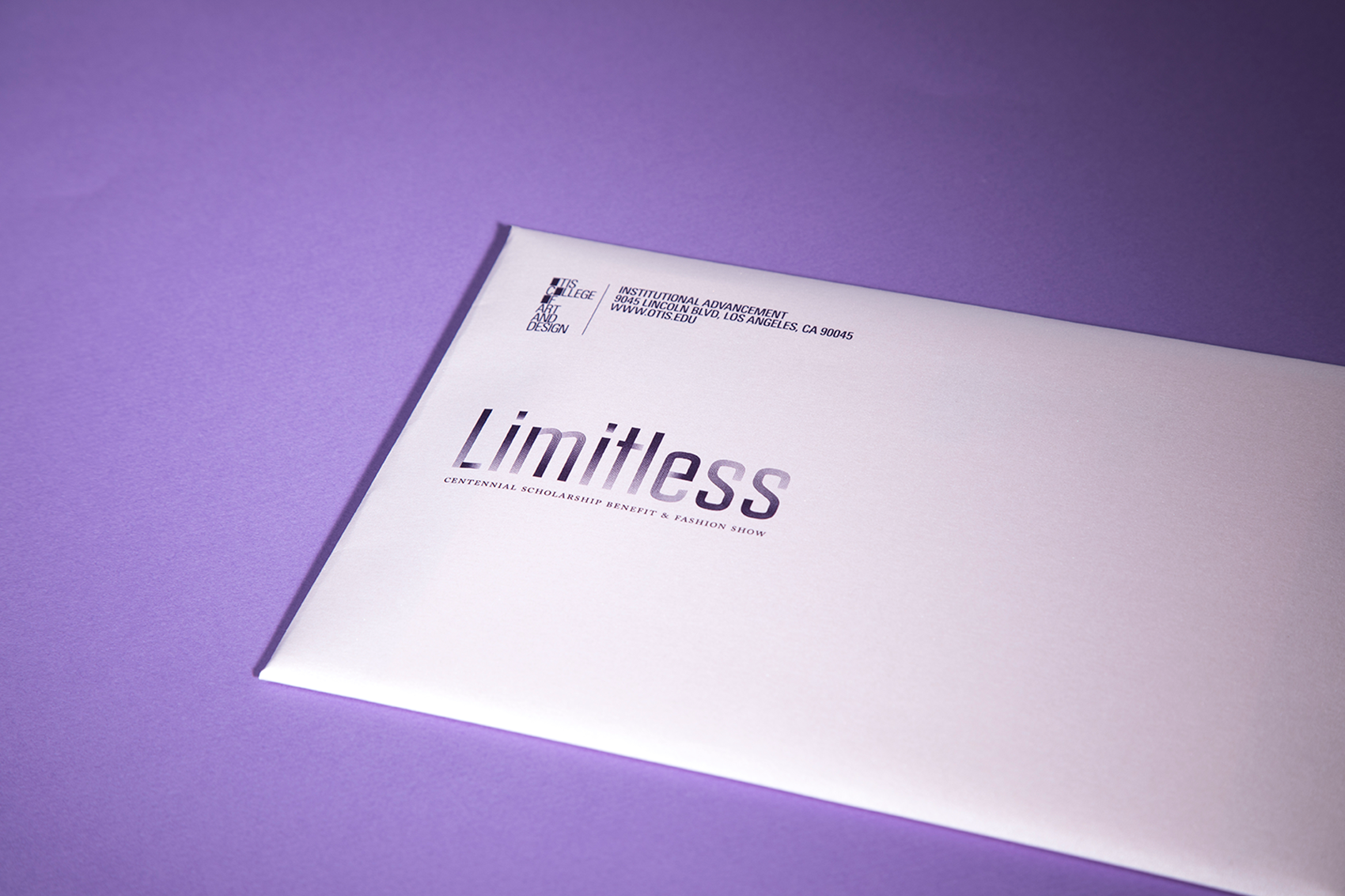 Envelope detail with Limitless art printed on it