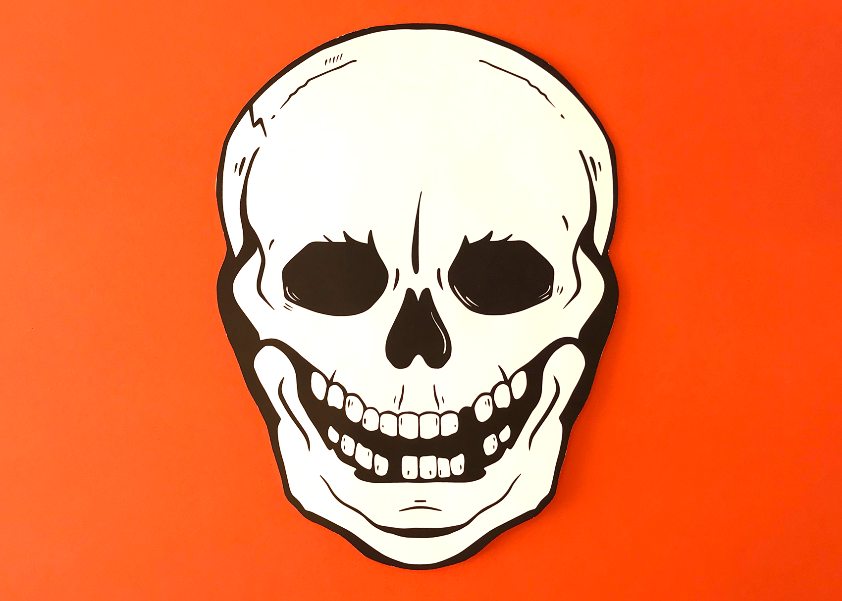 Skull template orange background