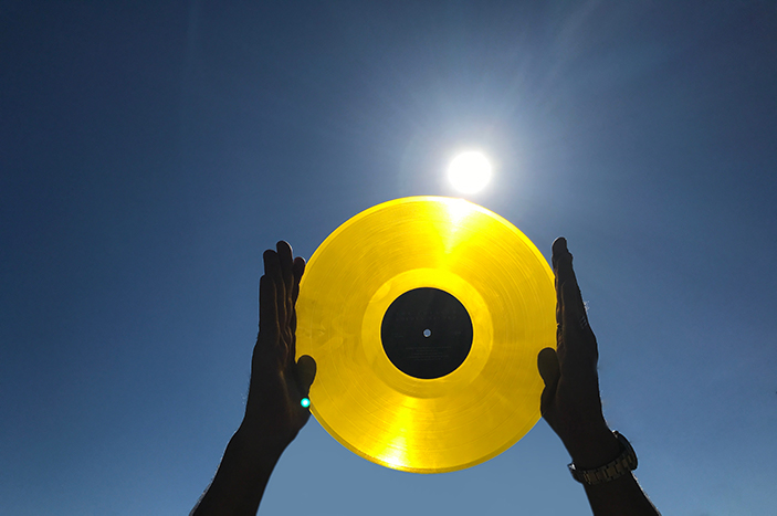 Voyager golden record in the sun