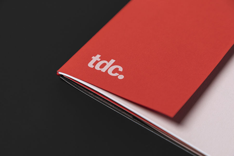 Close-up of Type Directors Club logo on cover of brochure