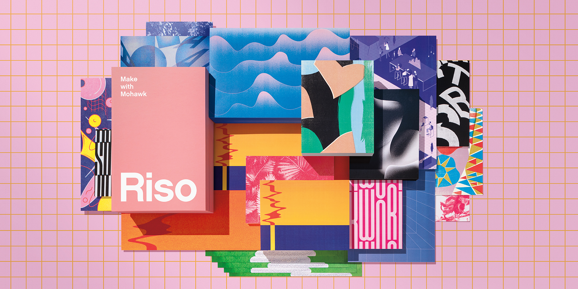 Risograph prints digitally generated illustration