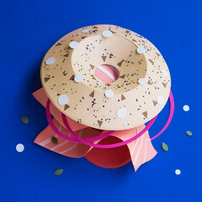 bagel with lox made from paper