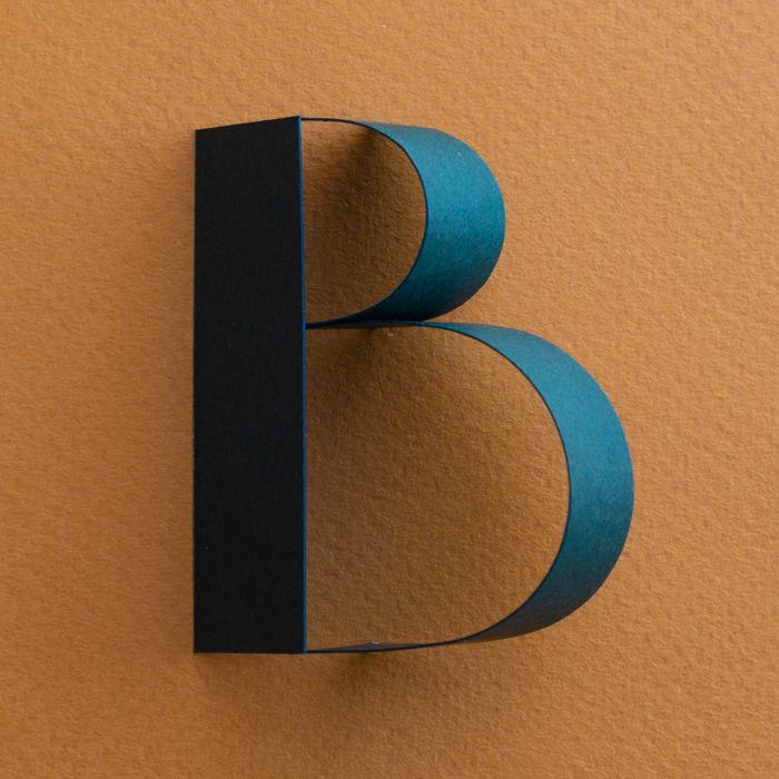 Bold B made from paper