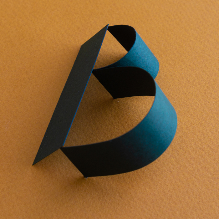 Italic B made from paper