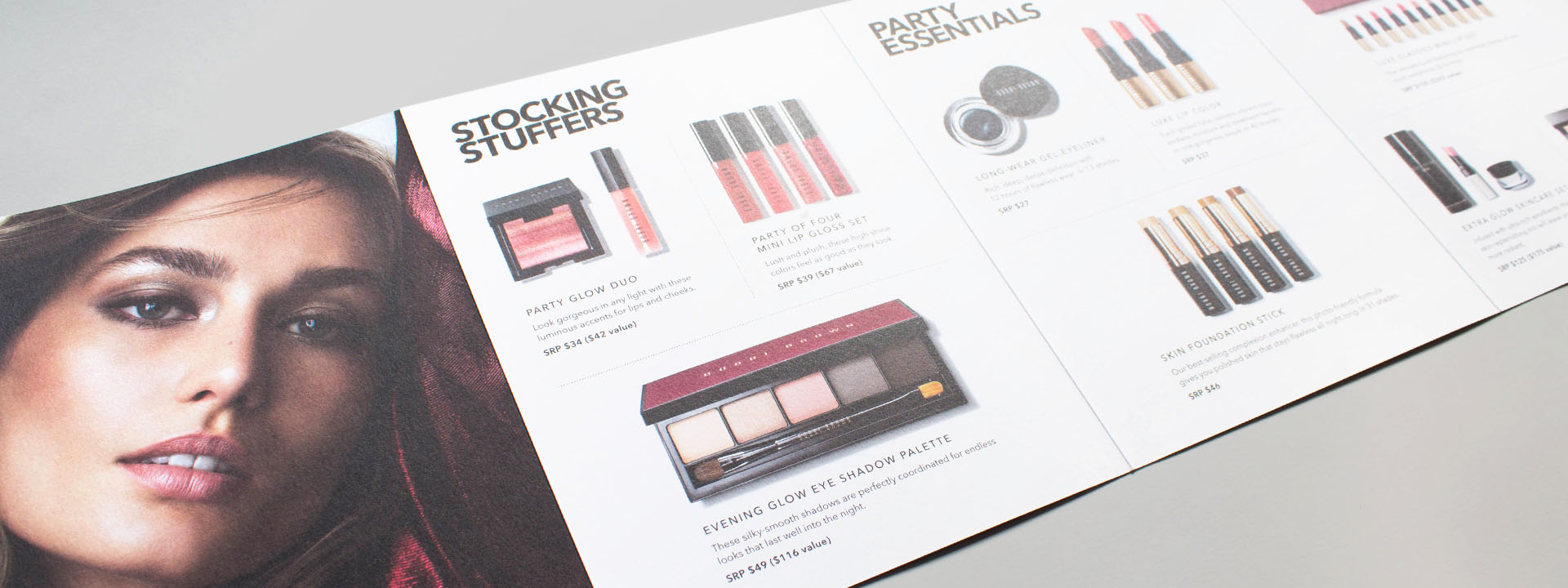 Open view from above of Bobbi Brown holiday flier