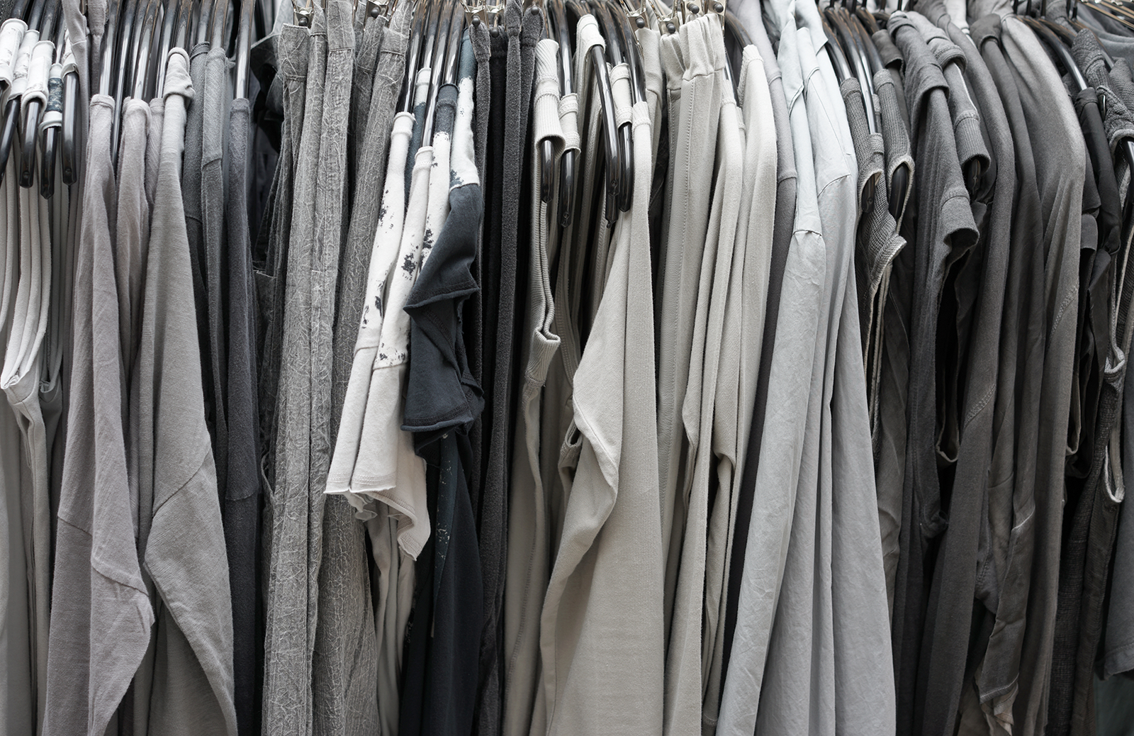 Damaged t-shirts ready to be made into cotton fiber for paper