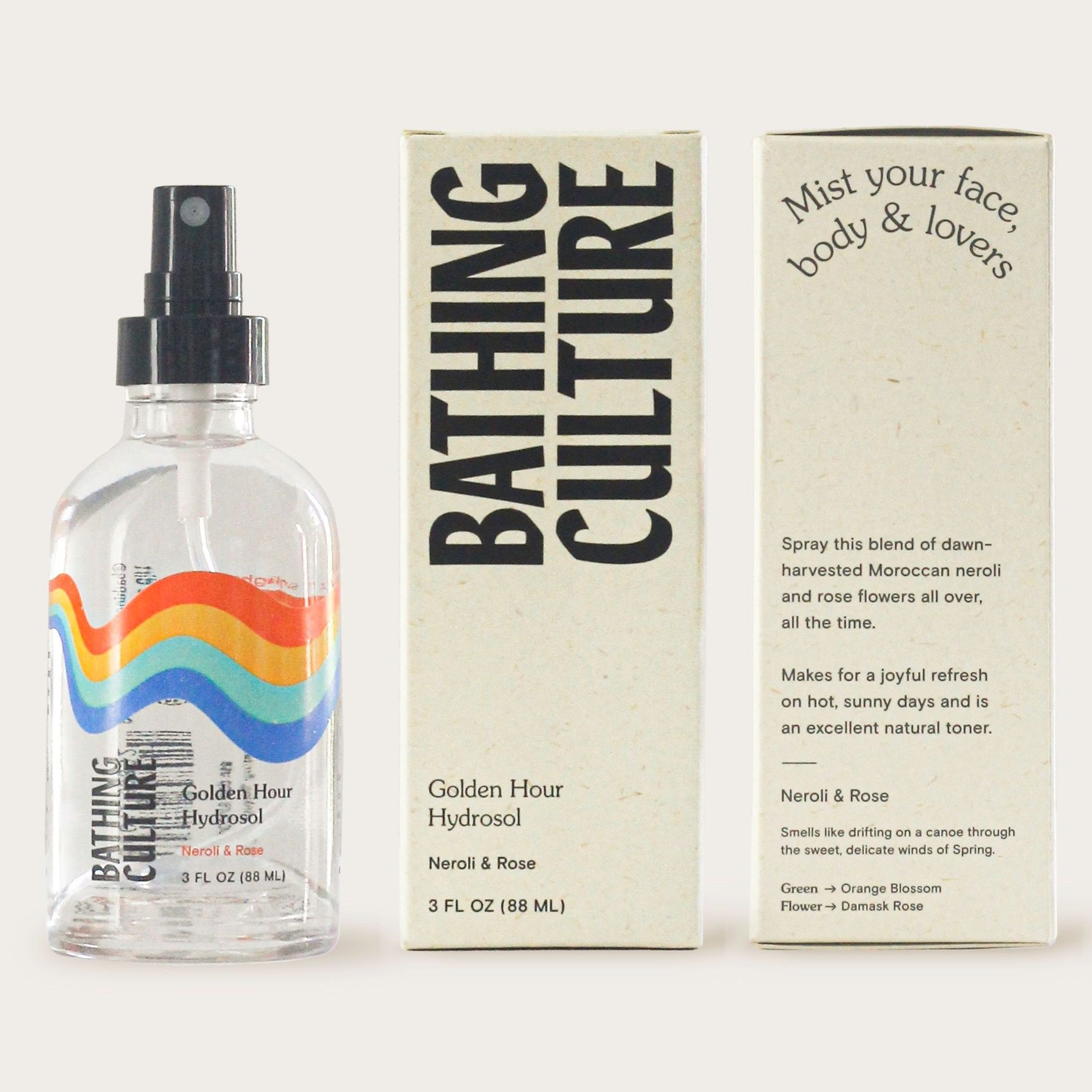 Bathing Culture packaging and a bottle 