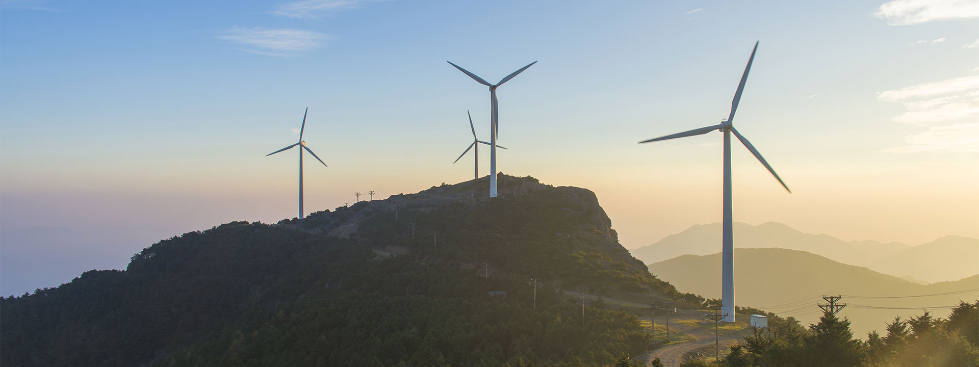 Image of windmills on a mountain