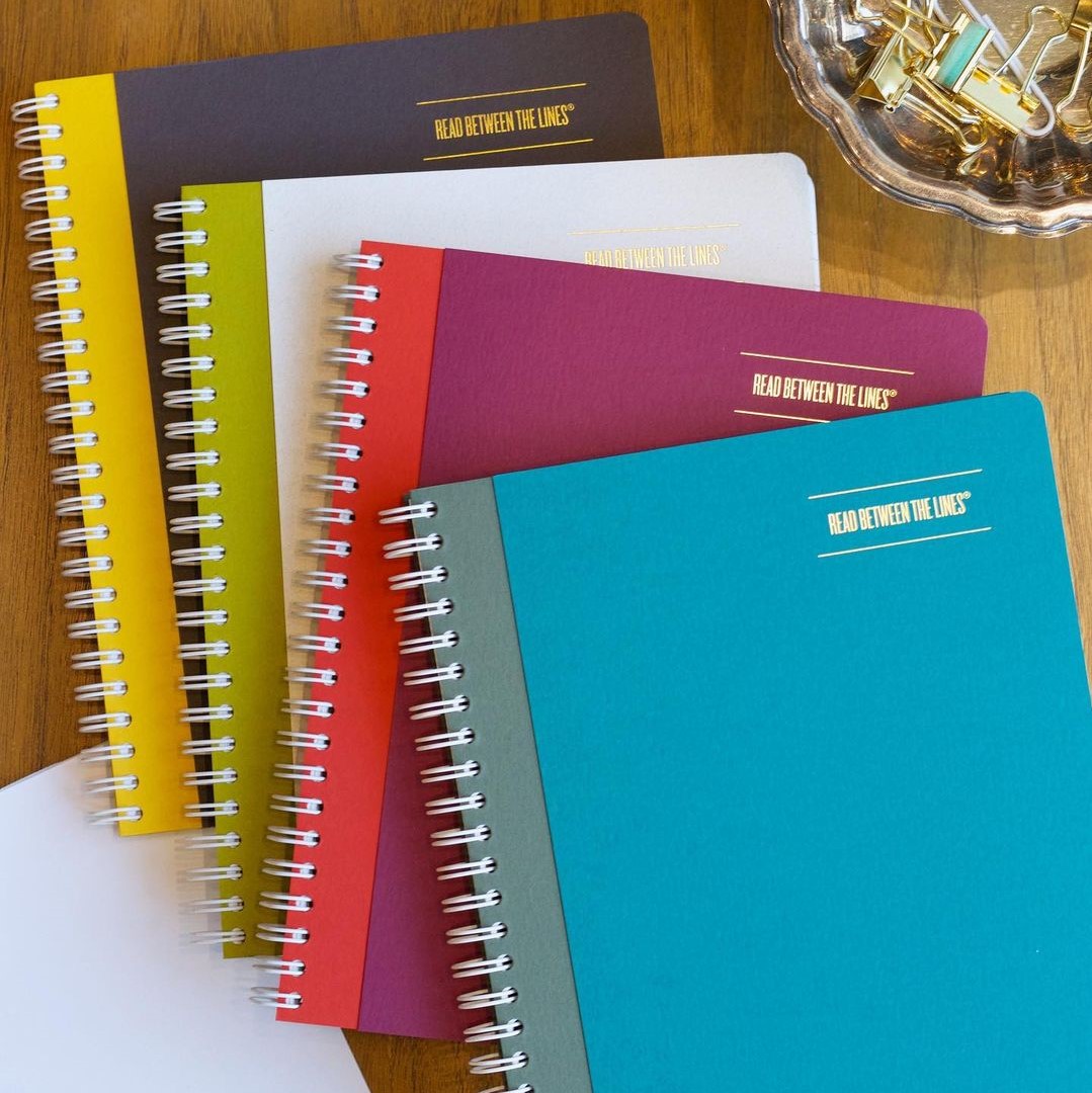 Read Between the Lines notebooks with bright Keaykolour covers