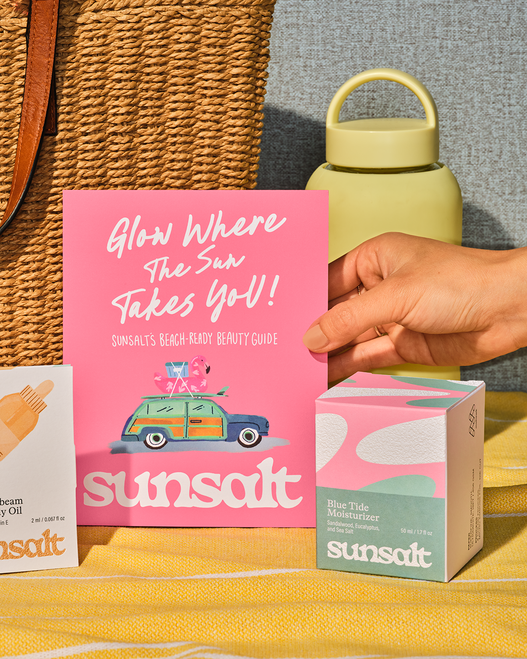hand holding Sunsalt booklet