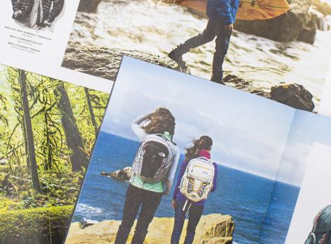 Close-up of inner pages from the North Face catalog