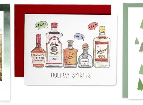 A collage of five featured holiday cards