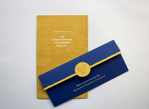 Two views of the leadership brochure, folded closed