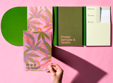 Renewal swatchbook in open position